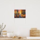 Bunte Waldblumen und Herbstfarben Kunst Poster (Küche)