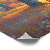 Bunte Waldblumen und Hirsch Kunst Poster (Ecke)