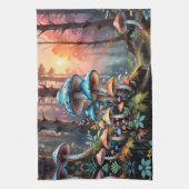 Bunte Waldpilzkunst Geschirrtuch (Vertikal)