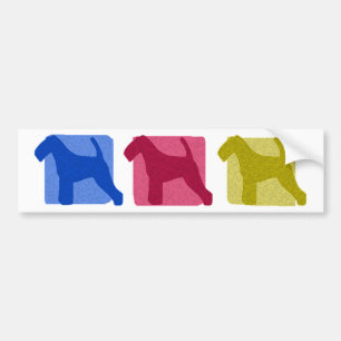 Bunte Waliser-Terrier-Silhouetten Autoaufkleber