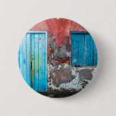 Bunte Wand, Tür und Fensterläden Button (Vorderseite)