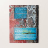 Bunte Wand, Tür und Fensterläden Puzzle (Vertikal)