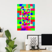 Bunte Wandkunst im Bauhaus-Stil Poster (Heimbüro)