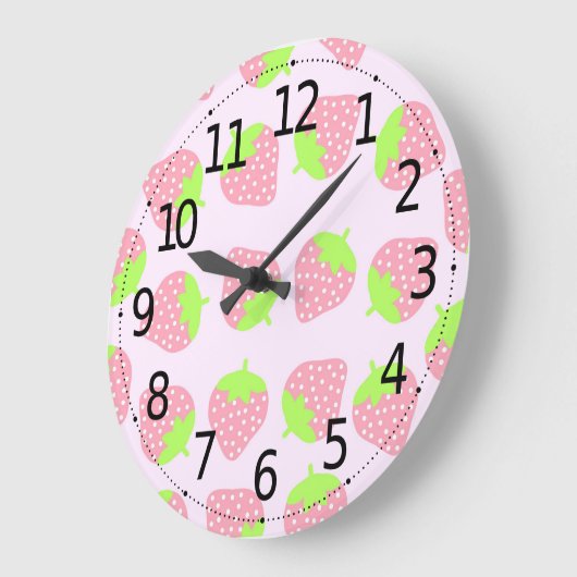 Bunte Wanduhr des Frucht-Erdbeermuster-| (Winkel)