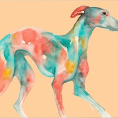 Bunte Wasserfarbe Greyhound-Fine-Art Poster