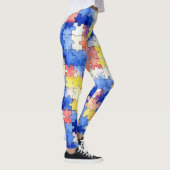 Bunte Wasserfarbe-Puzzleteil-Musterleggings Leggings (Rechts)