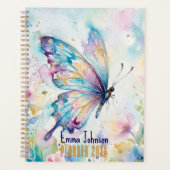 Bunte Wasserfarbe Schmetterling Floral Planer (Vorderseite)
