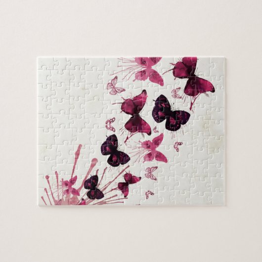 Bunte Wasserfarbe-Schmetterlinge Puzzle (Horizontal)