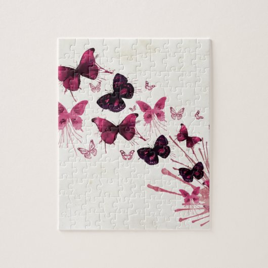 Bunte Wasserfarbe-Schmetterlinge Puzzle (Vertikal)