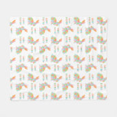 Bunte Wasserfarben-Häschen und Happy Easter Text Fleecedecke (Vorderseite (Horizontal))