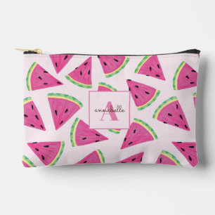 Bunte Wassermelonen-Scheiben-Monogramm Zubehörtasche