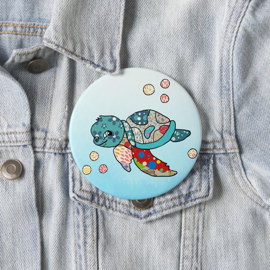 bunte Wasserschildkröte Button (Beispiel)