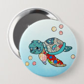 bunte Wasserschildkröte Button (Vorne & Hinten)