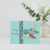 bunte Wasserschildkröte Postkarte (Stehend Vorderseite)