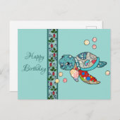 bunte Wasserschildkröte Postkarte (Vorne/Hinten)
