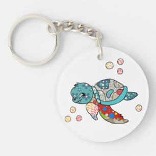 bunte Wasserschildkröte Schlüsselanhänger