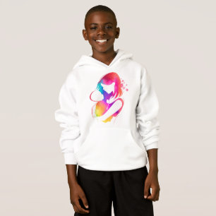 Bunte Watercolor-Mutter-und-Baby-Kinder-Hoodie Hoodie