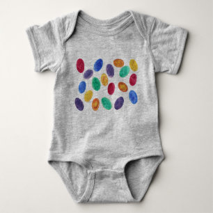 Bunte Watercolor-Osterei-Gelee-Bohnen-Shirts Baby Strampler