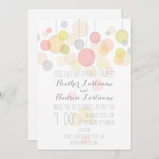 Bunte Wedding Laternen Einladung (Vorne/Hinten)
