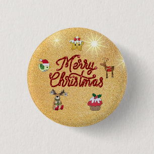 Bunte Weihnachten Button