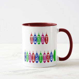 Bunte Weihnachts-Schrift für Ornamente Tasse