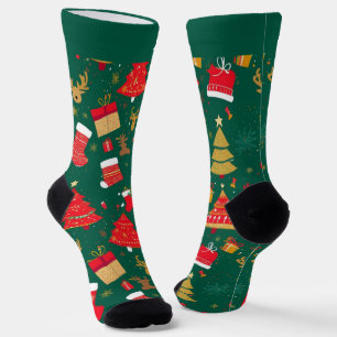 Bunte Weihnachts-Socken mit Namen Socken