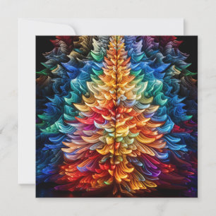 Bunte Weihnachtsbaum-Feiertags-Grußkarte Feiertagskarte