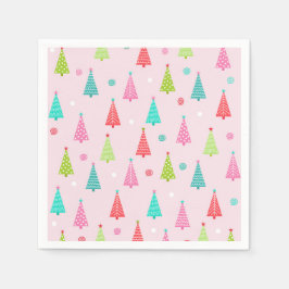 Bunte Weihnachtsbaum-Feiertags-Papier-Servietten Serviette