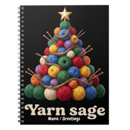Bunte Weihnachtsbaum-Garn Sage Strickerei zur Weih Notizblock