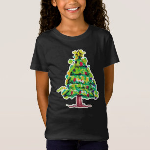 Bunte Weihnachtsbaum-Illustration T-Shirt