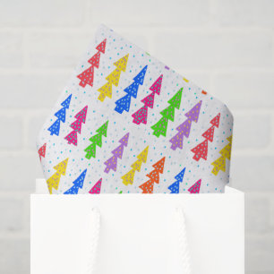 Bunte Weihnachtsbaum-Pop-Art Seidenpapier