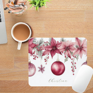 Bunte Weihnachtsbaumchen mit Blume Mousepad
