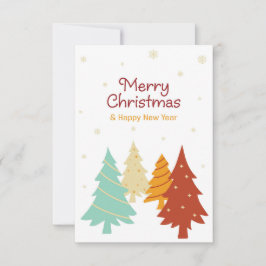 Bunte Weihnachtsbäume. Karte