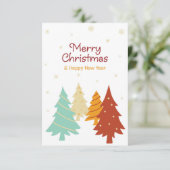 Bunte Weihnachtsbäume. Karte (Stehend Vorderseite)