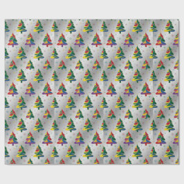 Bunte Weihnachtsbäume Xmas Geschenkpapier