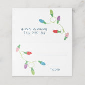 bunte Weihnachtsbeleuchtung Platzkarte (Außenseite Aufgefaltet)