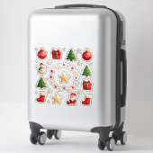 Bunte Weihnachtselemente Set Aufkleber (Koffer)