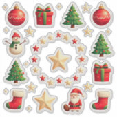 Bunte Weihnachtselemente Set Aufkleber (Vorderseite)