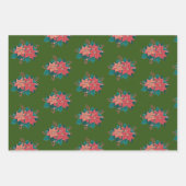 Bunte Weihnachtsfeier Poinsettias Geschenk Wrap Se Geschenkpapier Set (Vorderseite 3)