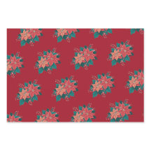 Bunte Weihnachtsfeier Poinsettias Geschenk Wrap Se