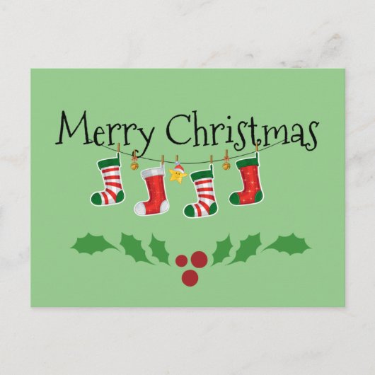 Bunte Weihnachtsfeiertage - frohe Weihnachten Postkarte (Vorderseite)