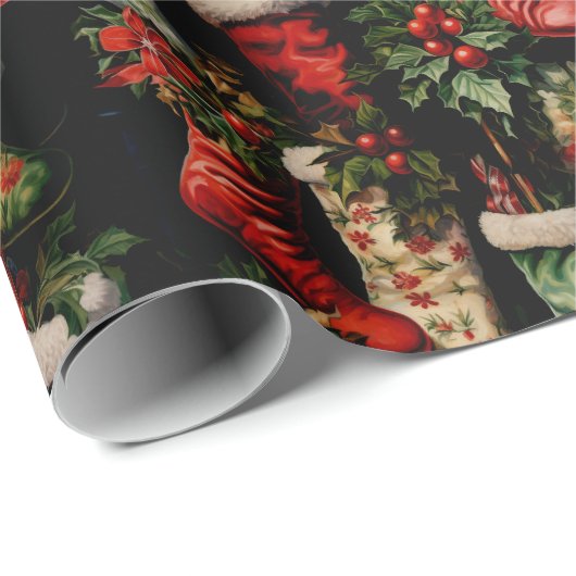 Bunte Weihnachtsfeiertage Weihnachtsfeiertage Strü Geschenkpapier (Rolleneckpunkt)