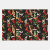 Bunte Weihnachtsfeiertage Weihnachtsfeiertage Strü Geschenkpapier Set (Vorderseite 3)