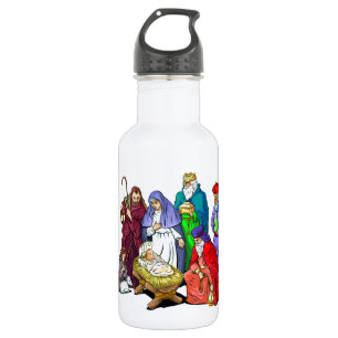 Bunte WeihnachtsGeburt Christis-Szene Trinkflasche