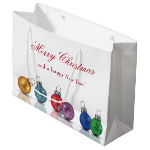 Bunte WeihnachtsGlitzer-Verzierungen Große Geschenktüte