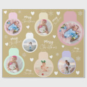 Bunte Weihnachtsglocke Individuelle Name und Ornam Geschenkpapier (Flach)