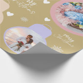 Bunte Weihnachtsglocke Individuelle Name und Ornam Geschenkpapier (Ecke)