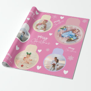 Bunte Weihnachtsglocken mit individuellem Namen -  Geschenkpapier