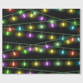 Bunte Weihnachtslichter Geschenkpapier (Flach)