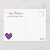 Bunte Weihnachtslichter Katze Postkarte (Rückseite)